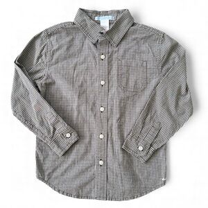 Janie and Jack Brown and White Checkered Kids Shirt Toddler size 4